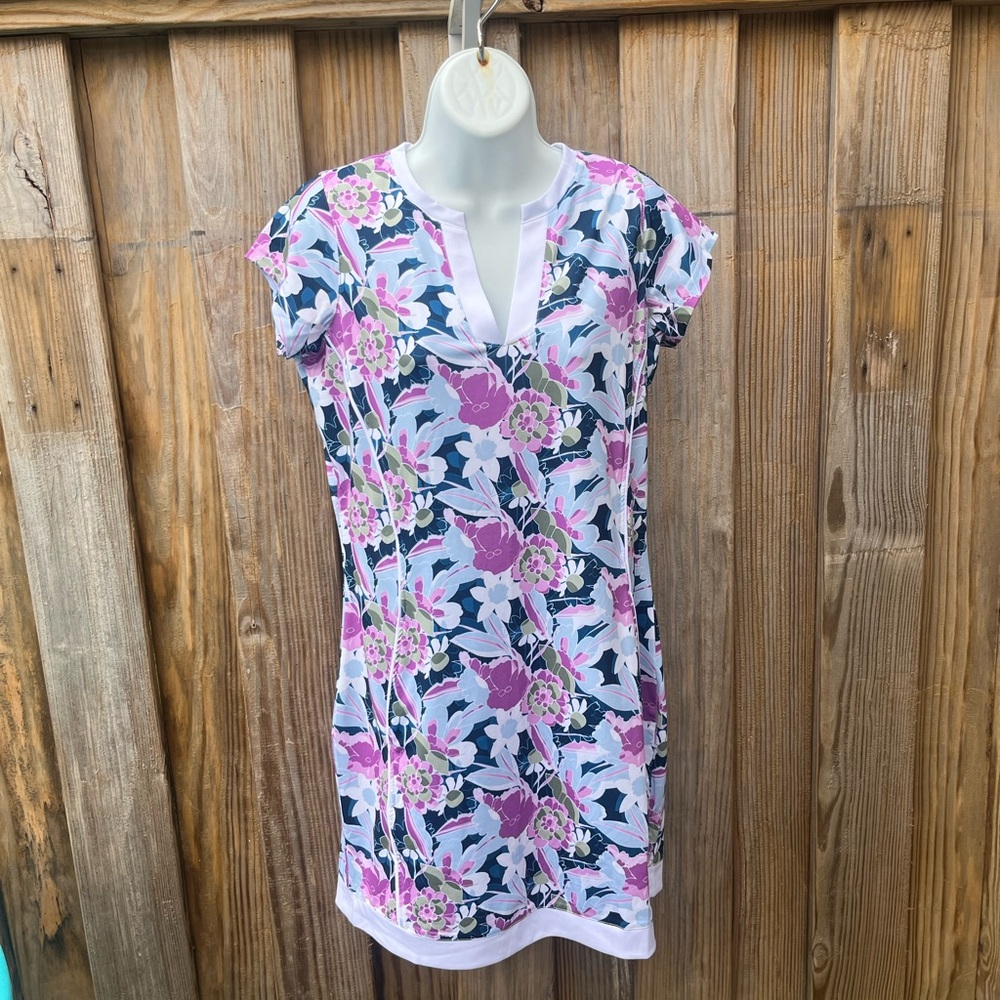 NWT Pebble Beach Floral Swim Cover-Up Golf Tennis Dress Size Medium - Picture 2 of 9
